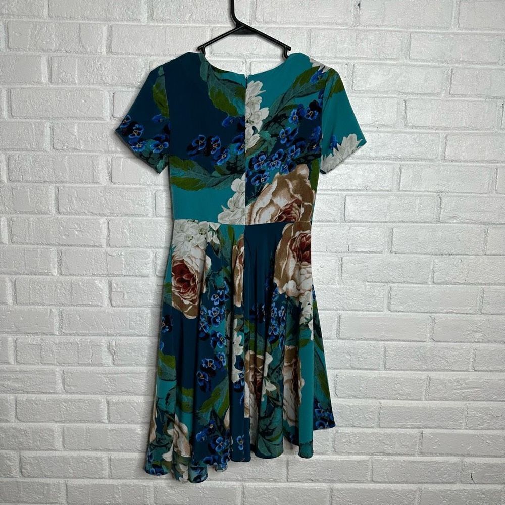 Corey Lynn Calter Paeonia Blue Floral A-Line Dress size 2 - Picture 6 of 8